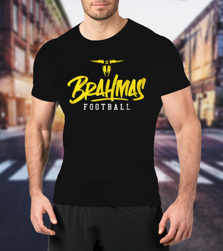 Brahmas Football San Antonio Stylized Text T-Shirt