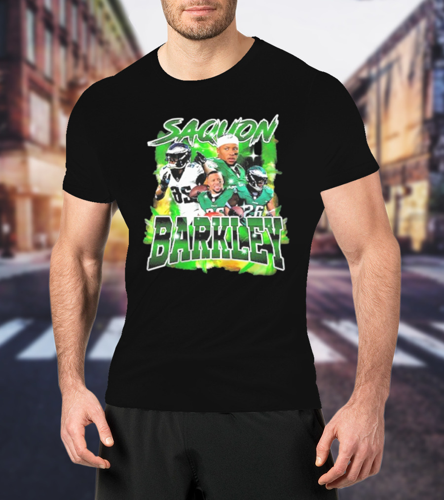 Saquon Barkley Dynamic Football Montage T-Shirt