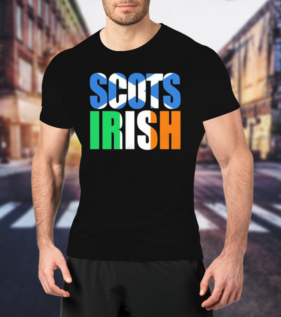Scots Irish Flag Scottish Saltire Irish Tricolor T-Shirt