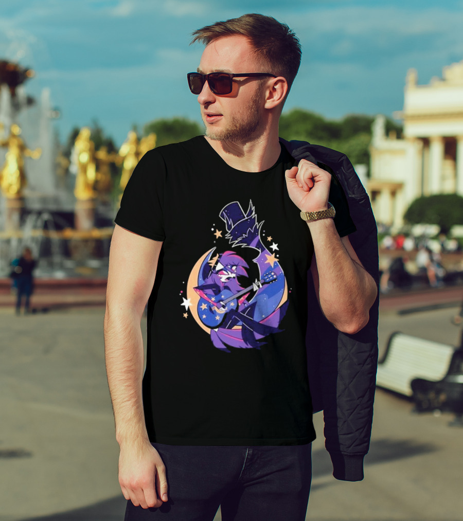Sharkrobot I Will Be Okay Celestial Guitarist Fox In Top Hat With Stars And Moon T-Shirt