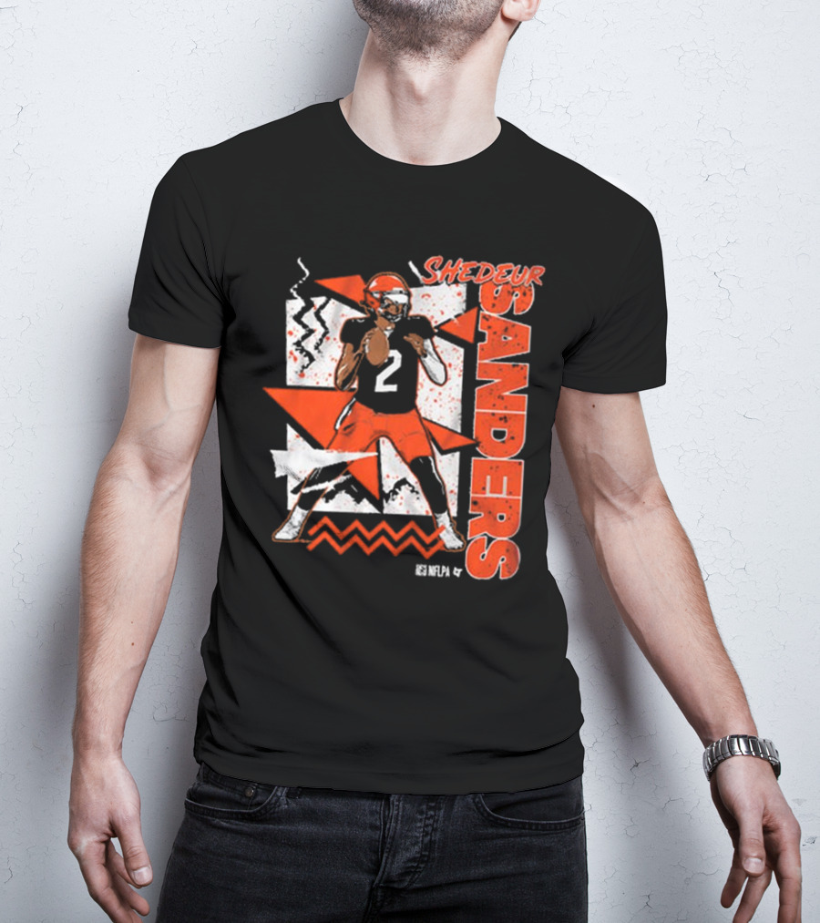 Shedeur Sanders 90s Style Retro Football Illustration T-Shirt