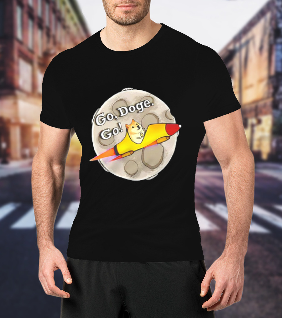 Go Doge Go Rocket Shiba Inu Moon Adventure T-Shirt