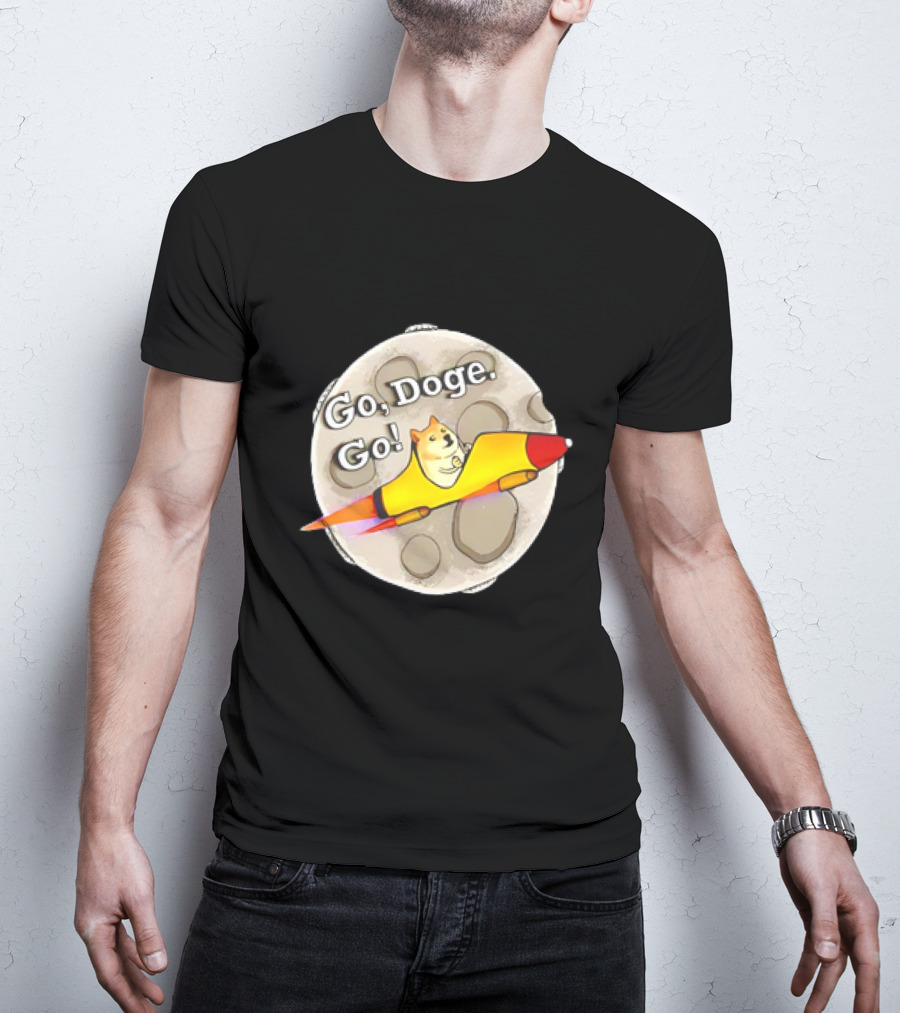 Go Doge Go Rocket Shiba Inu Moon Adventure T-Shirt
