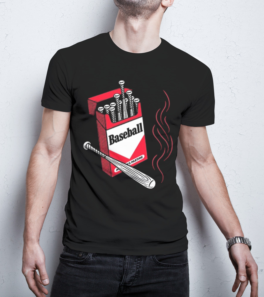 Smoking Barrels Baseball Parody Pack With Bats And Steam Imagery T-Shirt