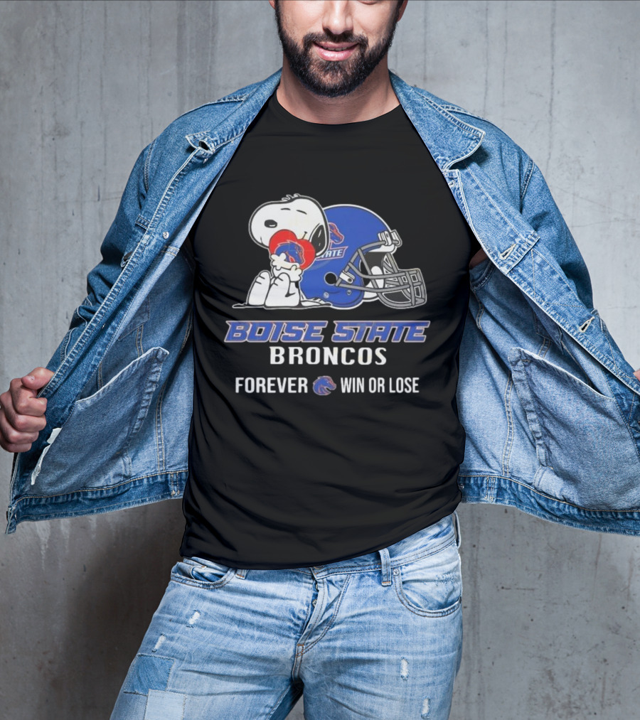 Snoopy Boise State Forever Win Or Lose Broncos 2025 T-Shirt