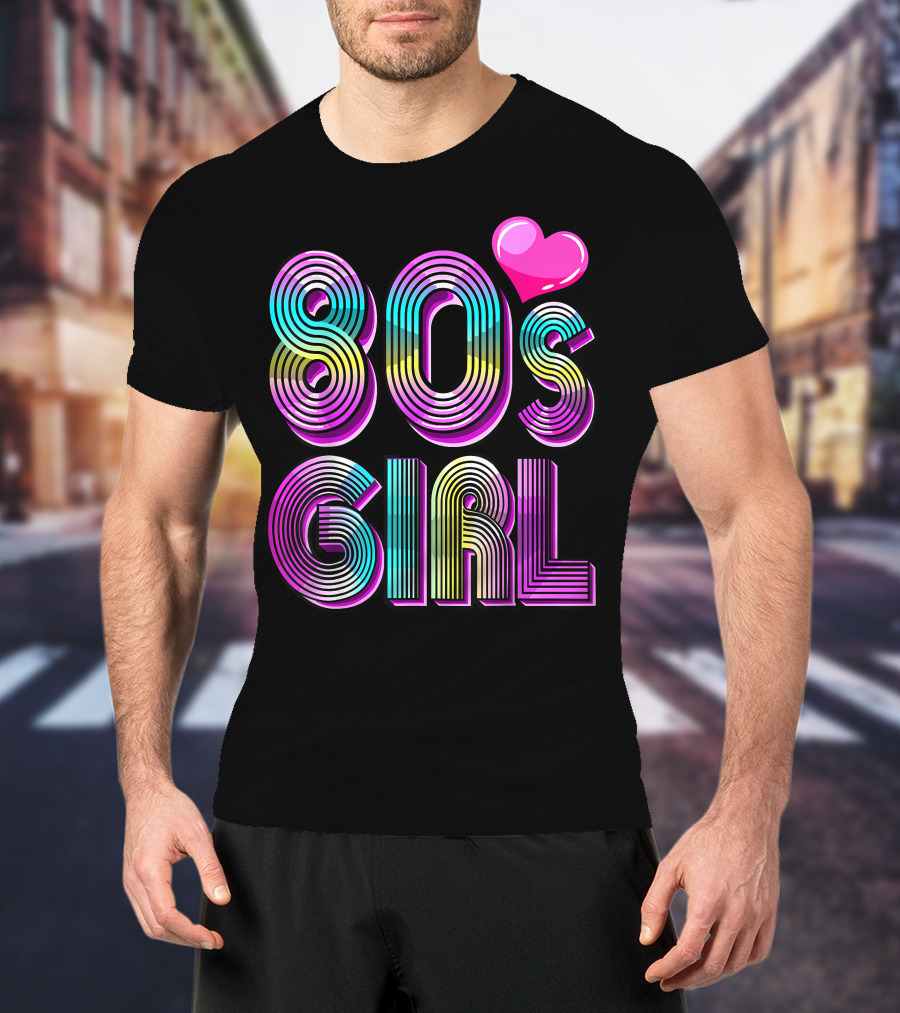80's Girl Birthday Party Costume Vintage Heart Design Women T-Shirt