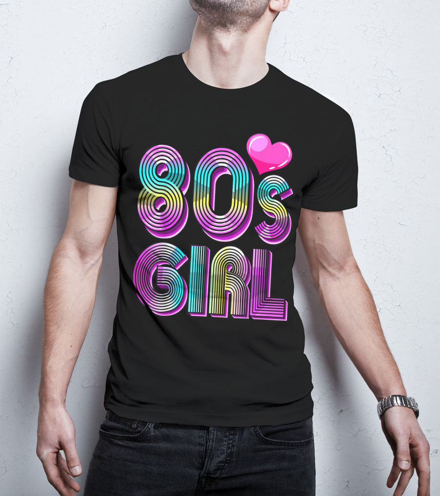 80's Girl Birthday Party Costume Vintage Heart Design Women T-Shirt