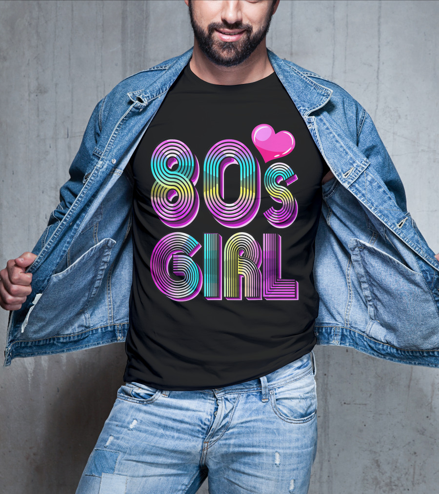 80's Girl Birthday Party Costume Vintage Heart Design Women T-Shirt