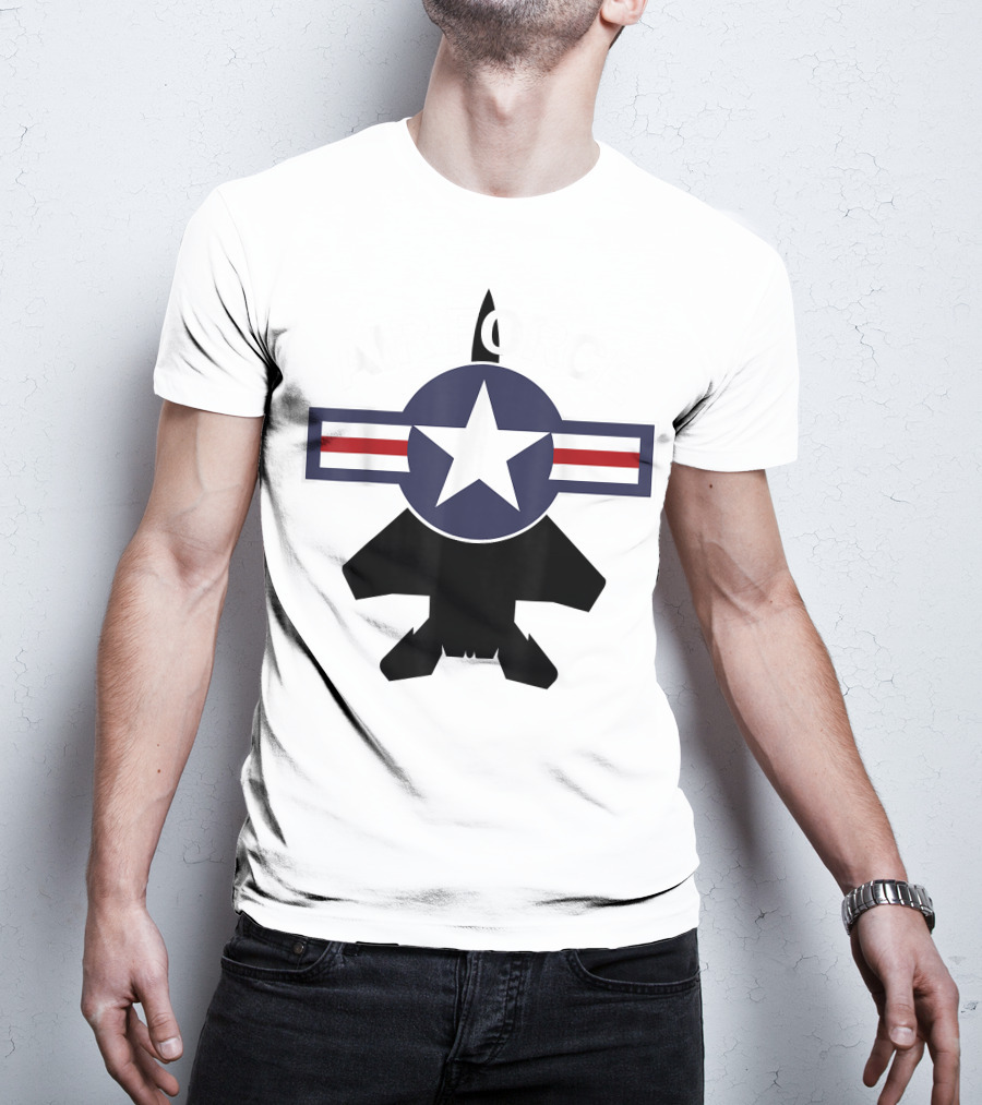 Air Force Vintage Roundel With F15 Jet T-Shirt