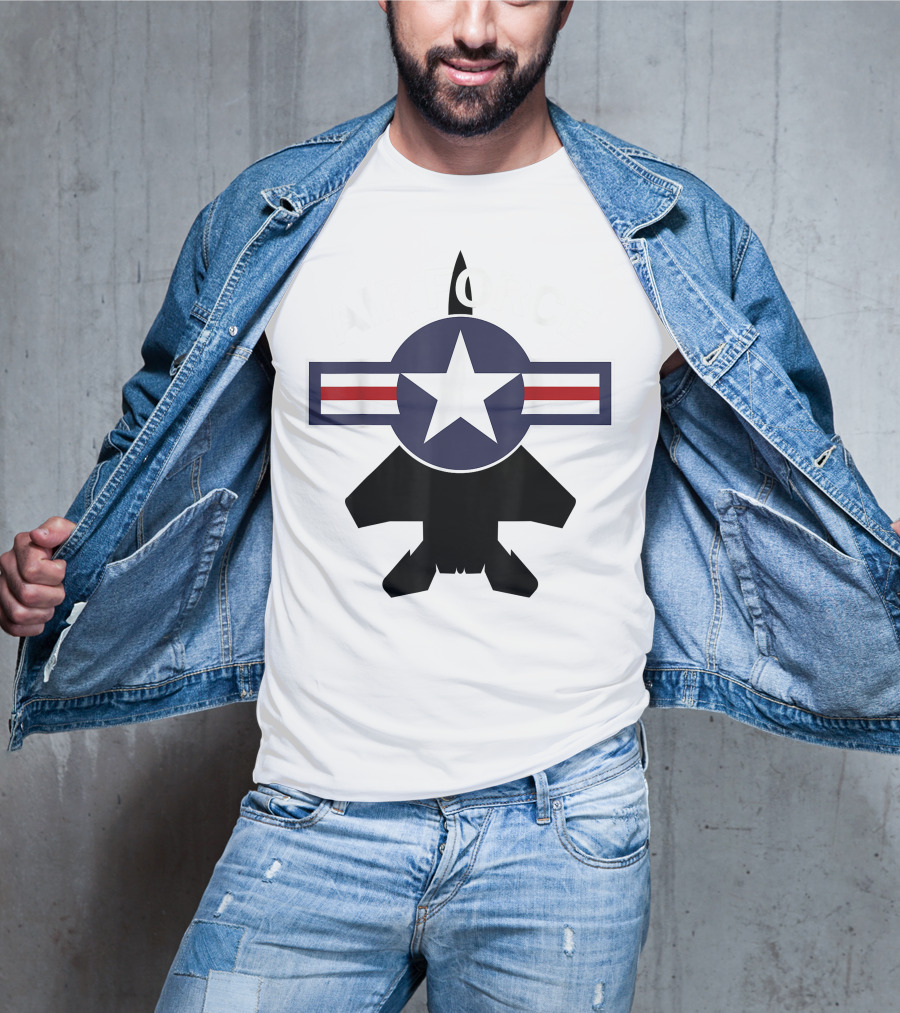 Air Force Vintage Roundel With F15 Jet T-Shirt