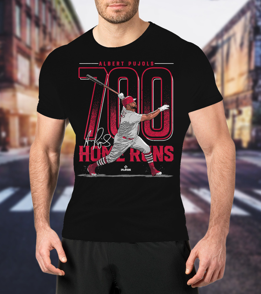 Albert Pujols 700 Home Runs St Louis Baseball MLBPA Players T-Shirt