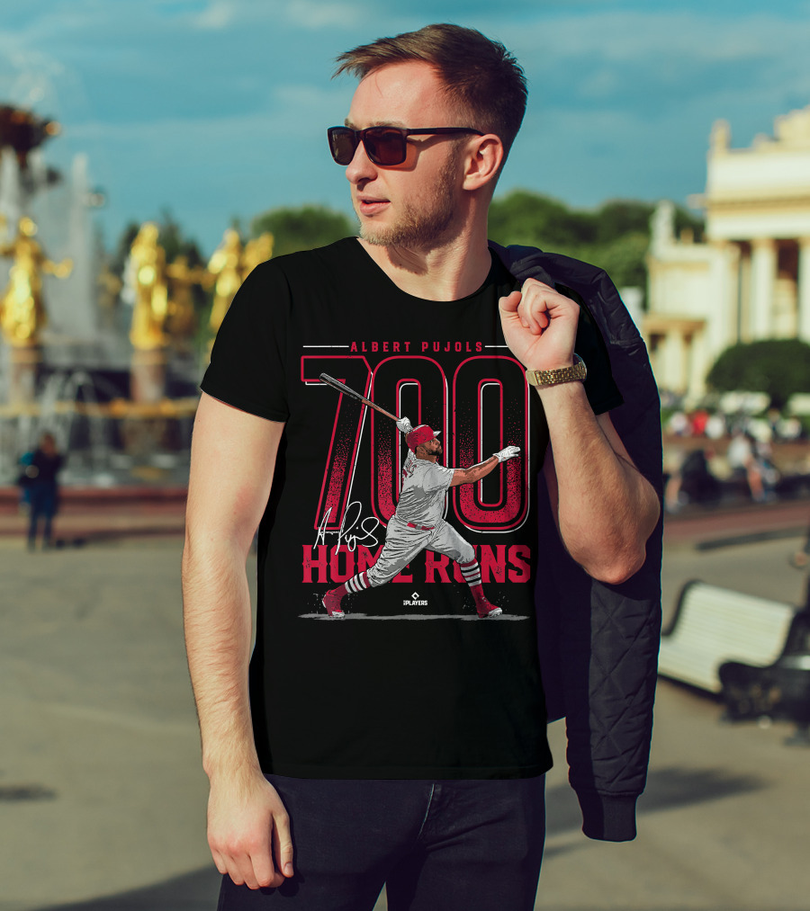 Albert Pujols 700 Home Runs St Louis Baseball MLBPA Players T-Shirt