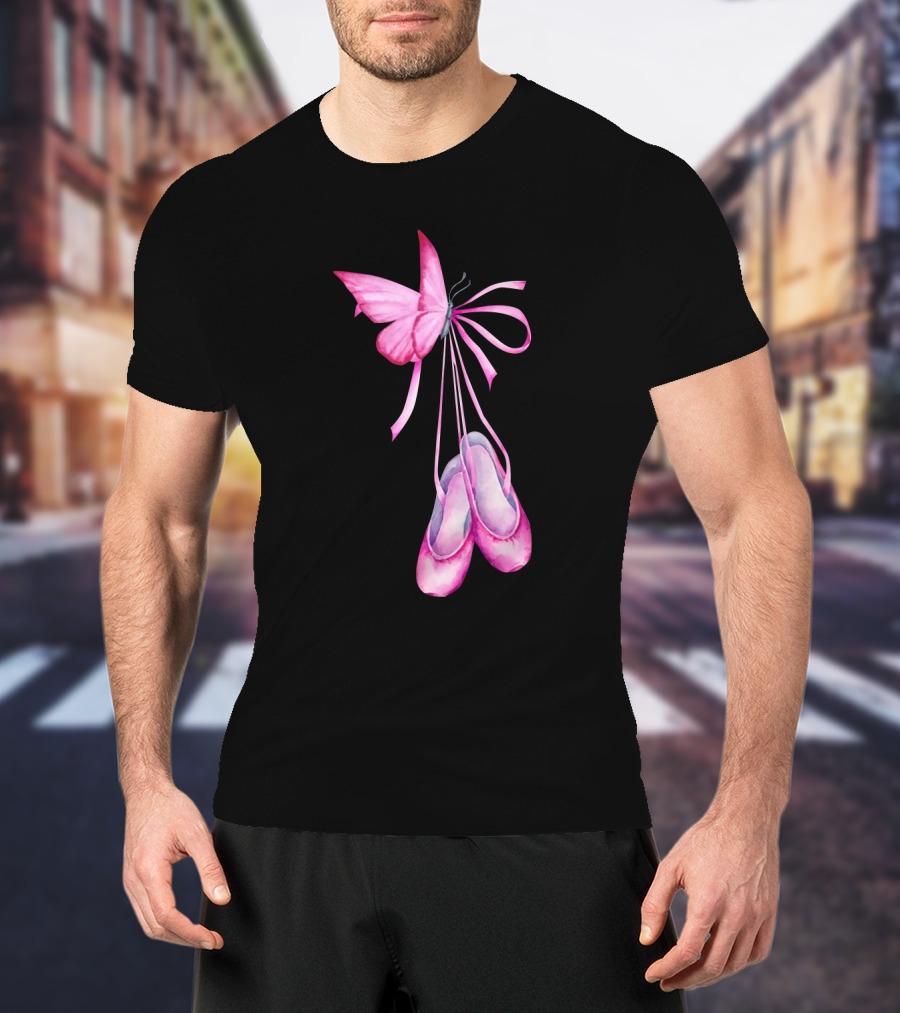 Ballet Shoes Pink Butterfly Ballet T-Shirt