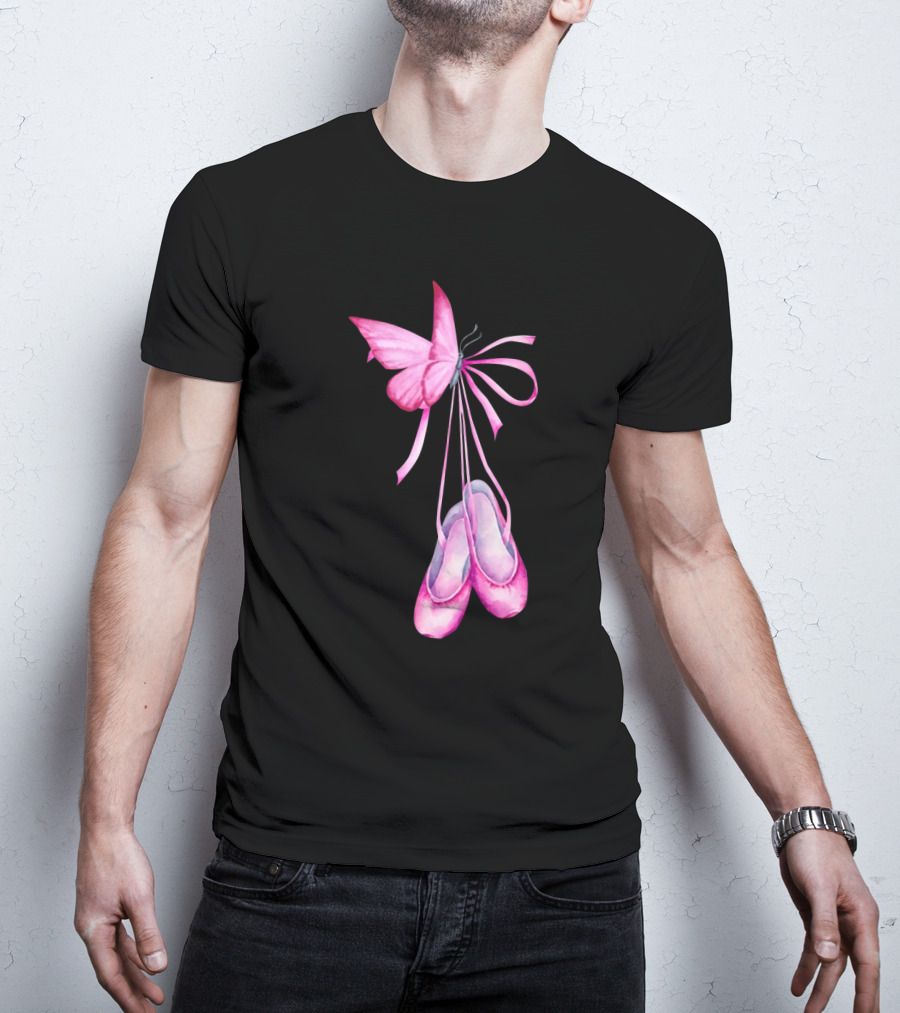 Ballet Shoes Pink Butterfly Ballet T-Shirt