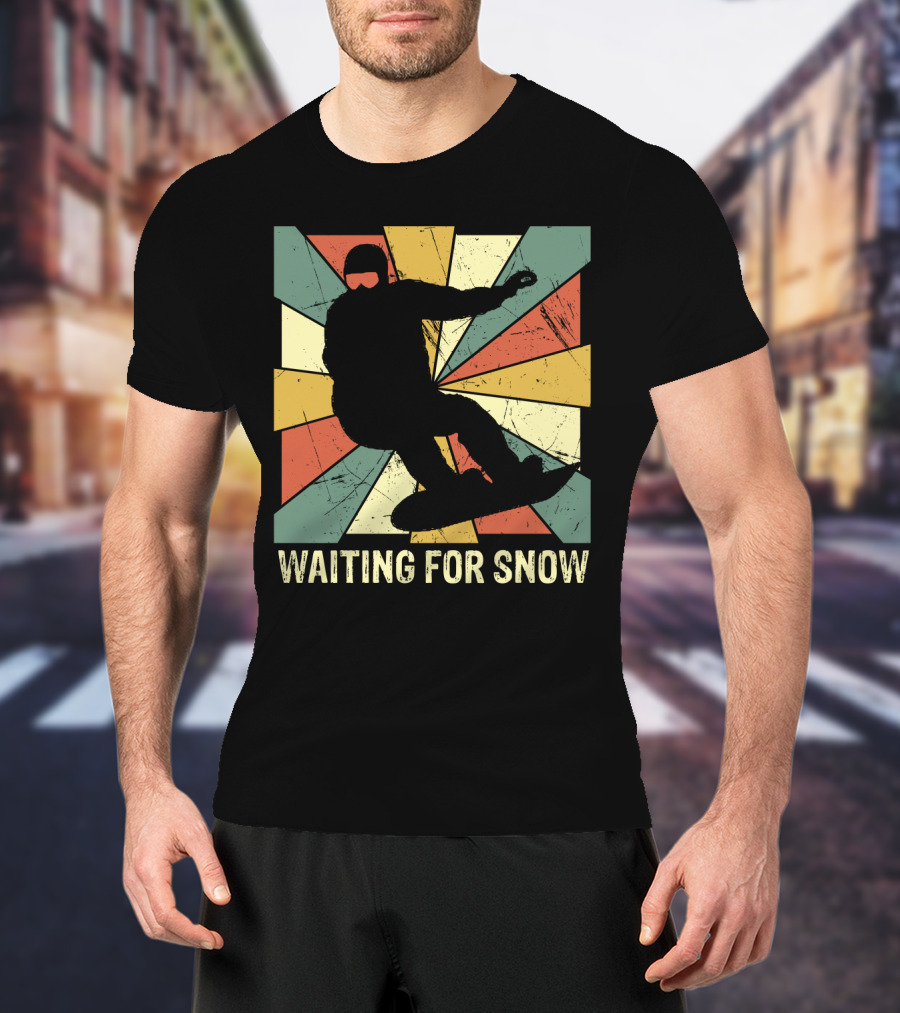 Waiting For Snow Vintage Snowboarding T-Shirt