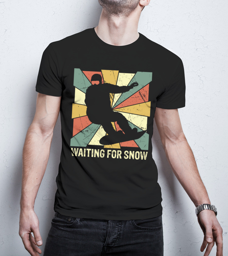 Waiting For Snow Vintage Snowboarding T-Shirt