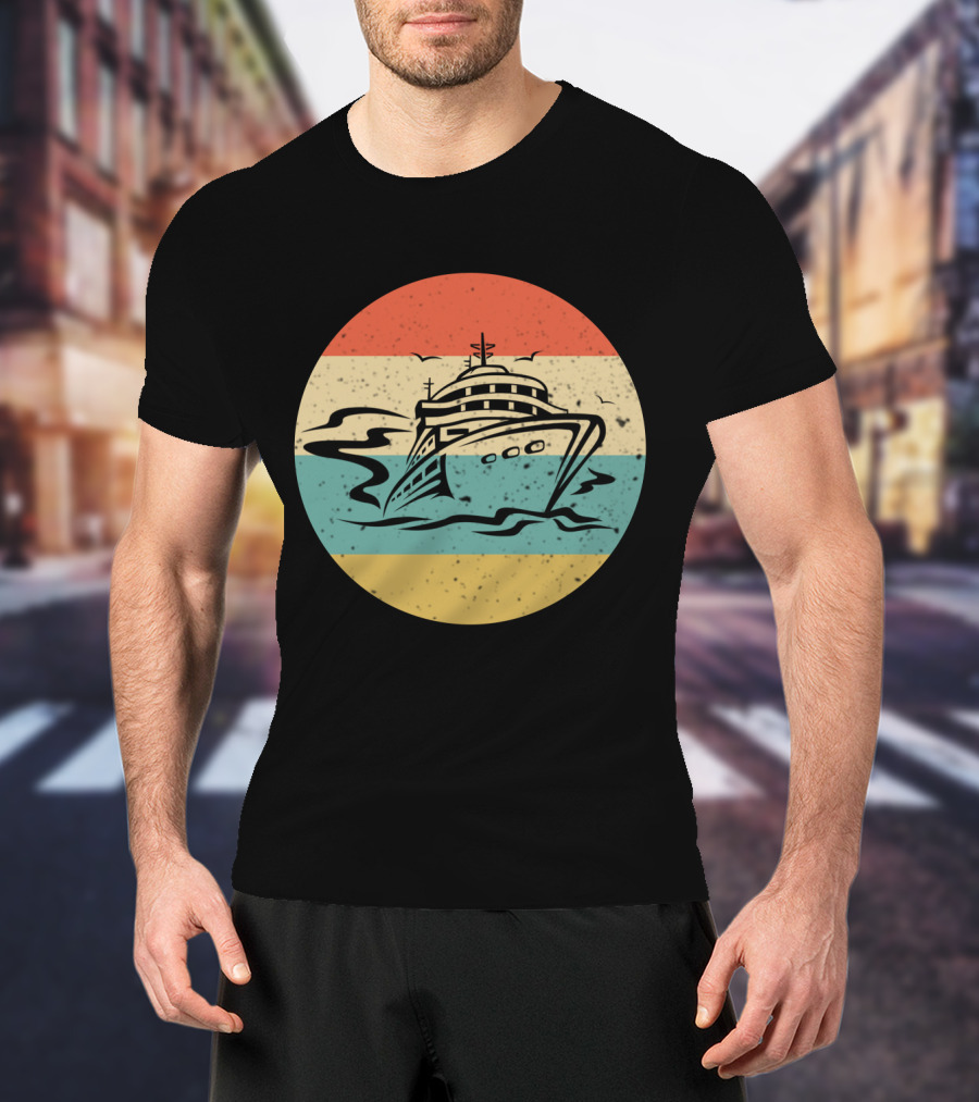 Retro Cruise Ship Vintage Ocean Adventure T-Shirt