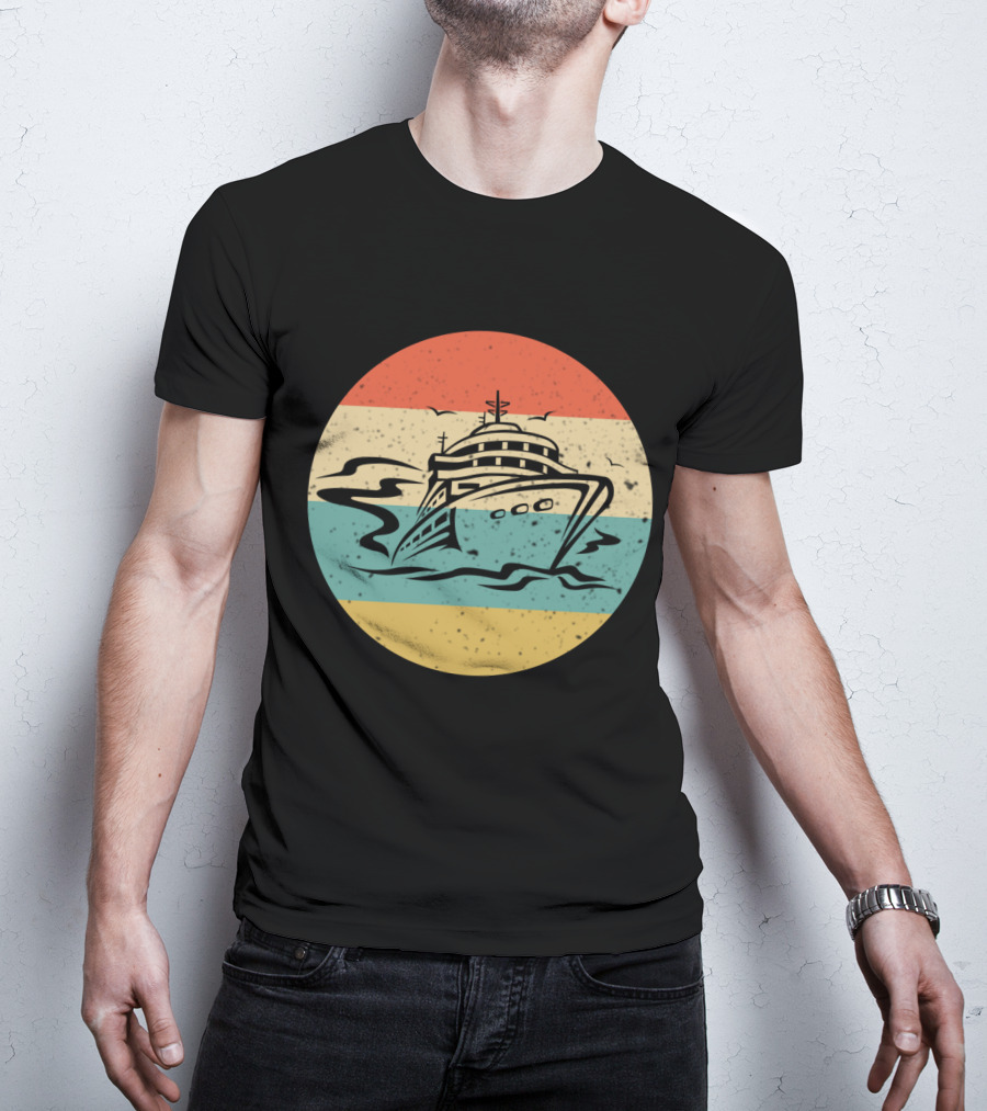 Retro Cruise Ship Vintage Ocean Adventure T-Shirt