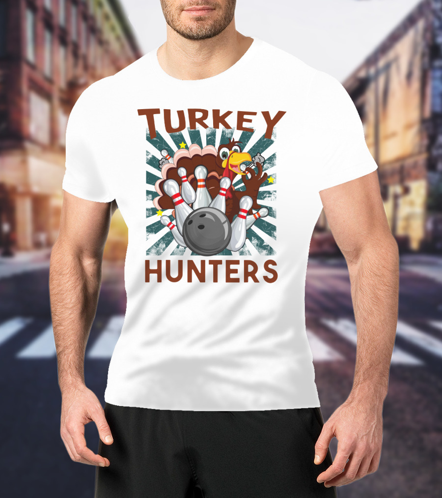 Turkey Bowling Pins Hunters Strikes T-Shirt
