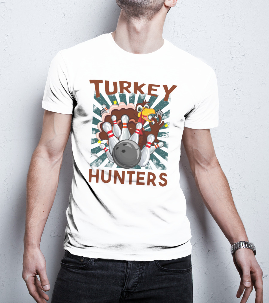 Turkey Bowling Pins Hunters Strikes T-Shirt