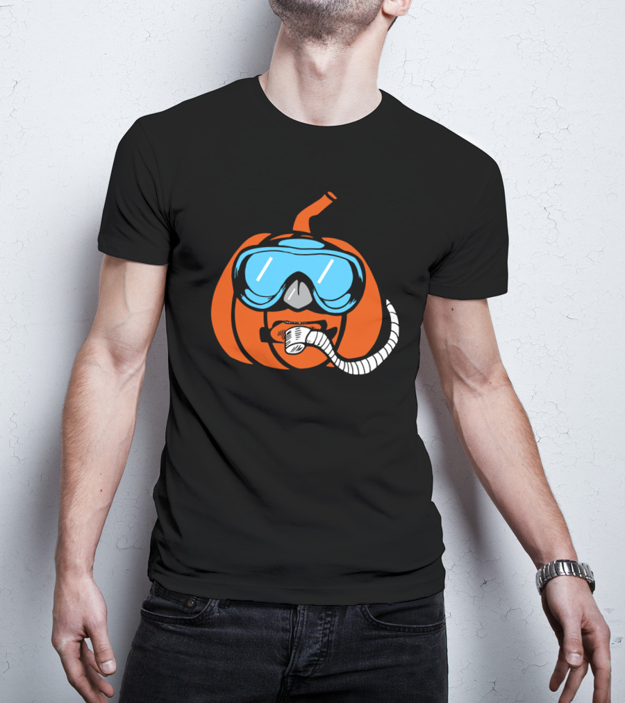 Scuba Pumpkin Halloween Snorkeling Mask T-Shirt