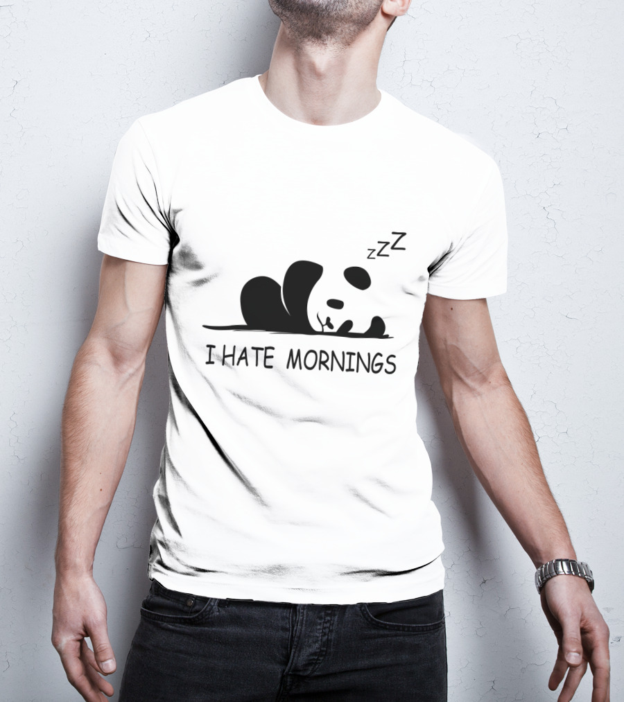 I Hate Mornings Sleeping Panda ZZZ T-Shirt