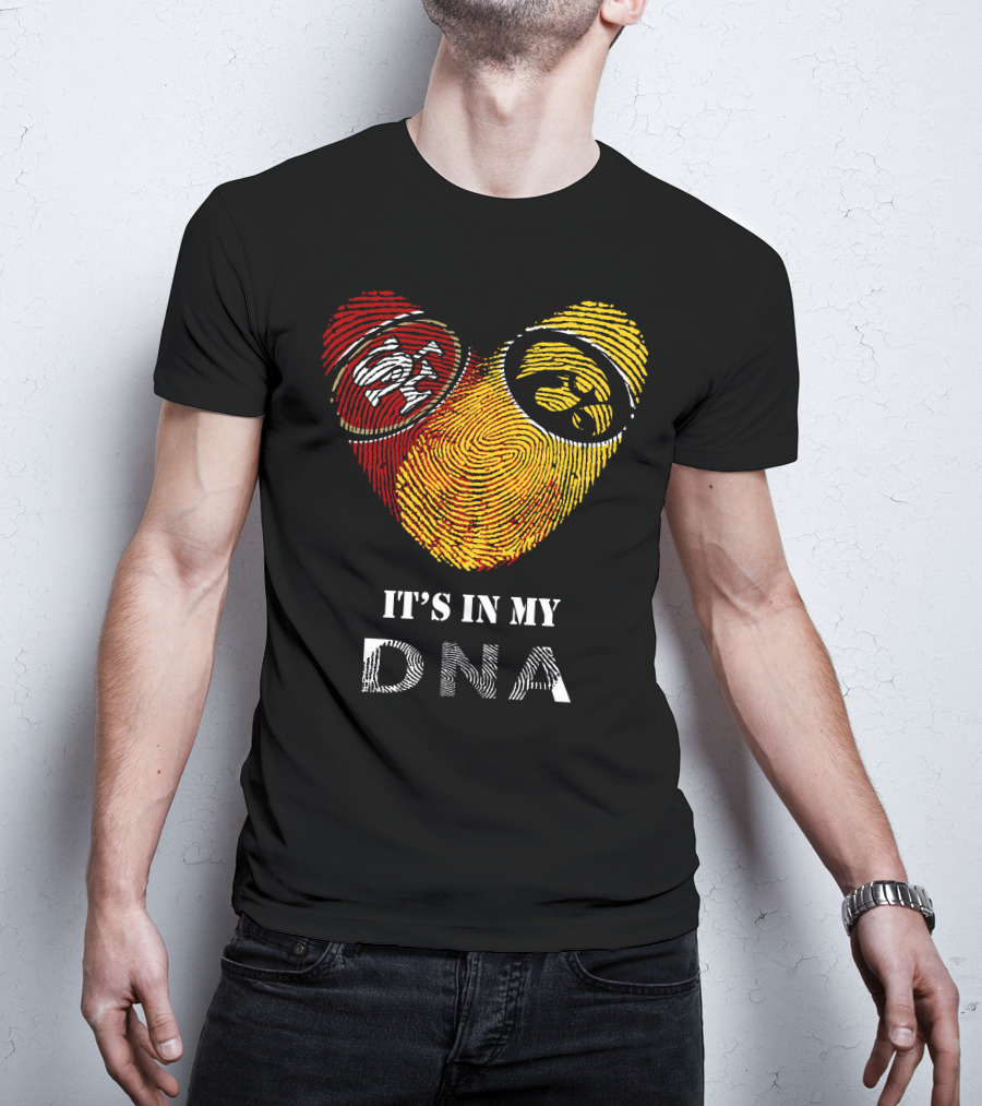 49ers Iowa Hawkeyes Dna Heart Fingerprint T-Shirt