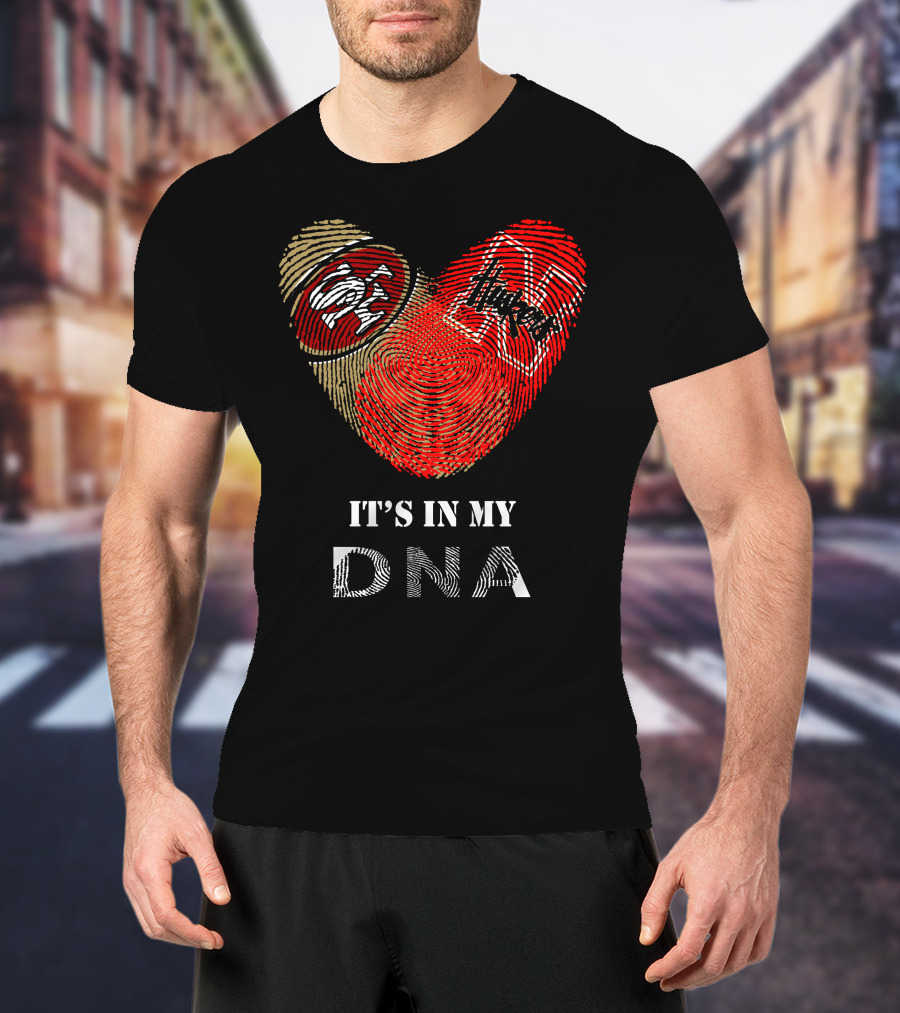 49Ers Nebraska Cornhuskers Fingerprint Heart DNA T-Shirt