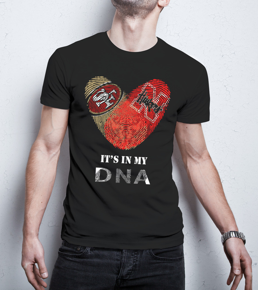 49Ers Nebraska Cornhuskers Fingerprint Heart DNA T-Shirt