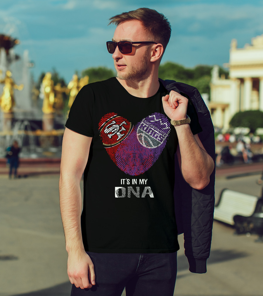49Ers Sacramento Kings Heart Fingerprint It's In My DNA T-Shirt