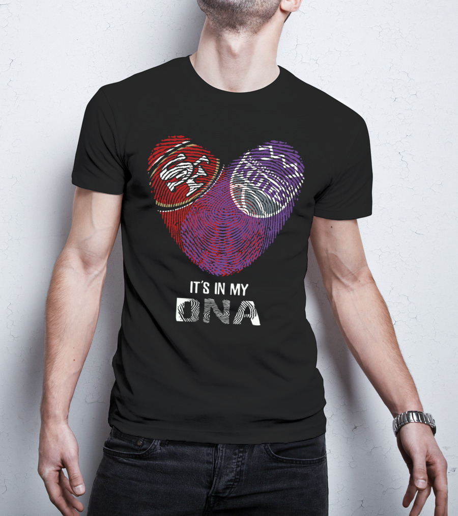 49Ers Sacramento Kings Heart Fingerprint It's In My DNA T-Shirt