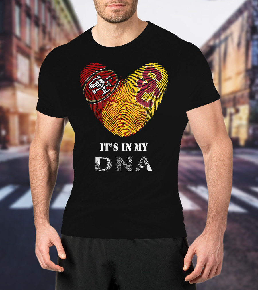 49Ers USC Trojans DNA Fingerprint Heart T-Shirt