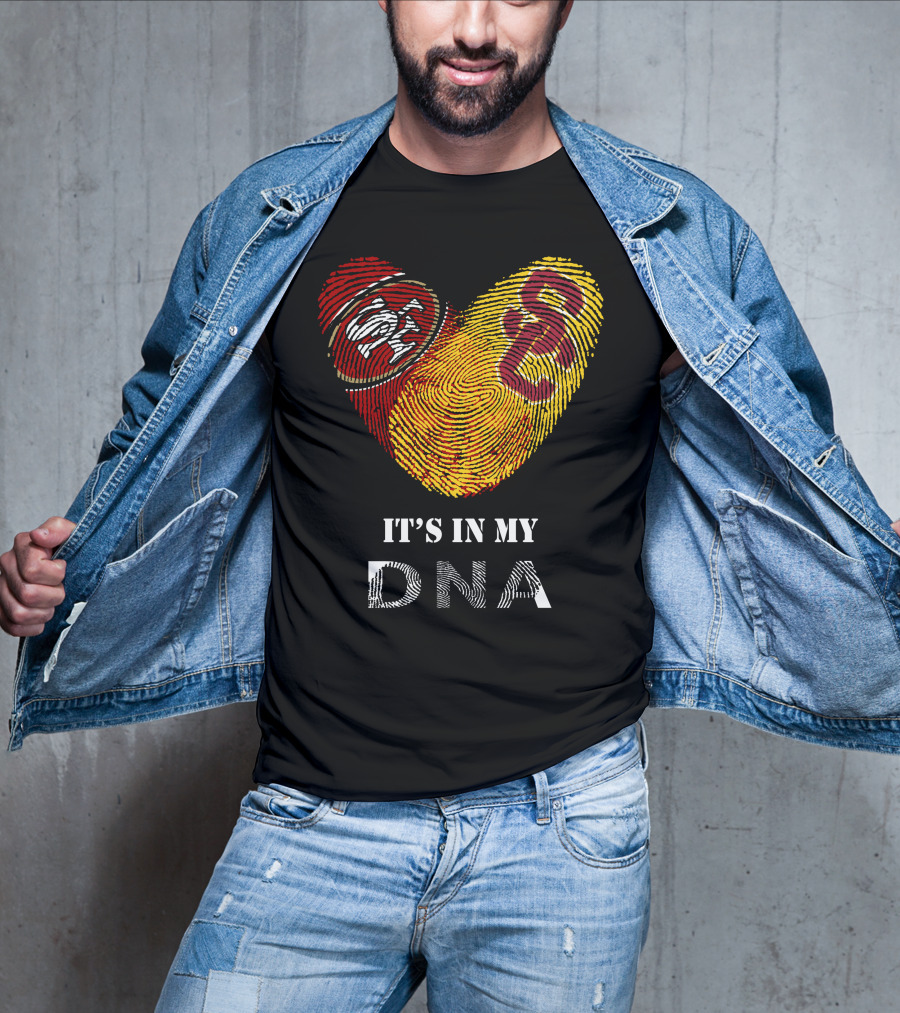 49Ers USC Trojans DNA Fingerprint Heart T-Shirt