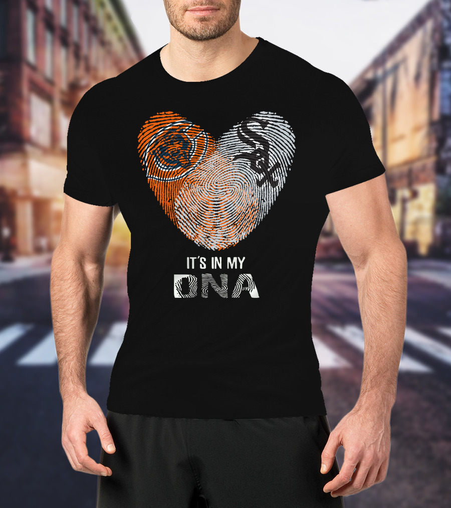 Bears White Sox It’s In My DNA Fingerprint Heart T-Shirt