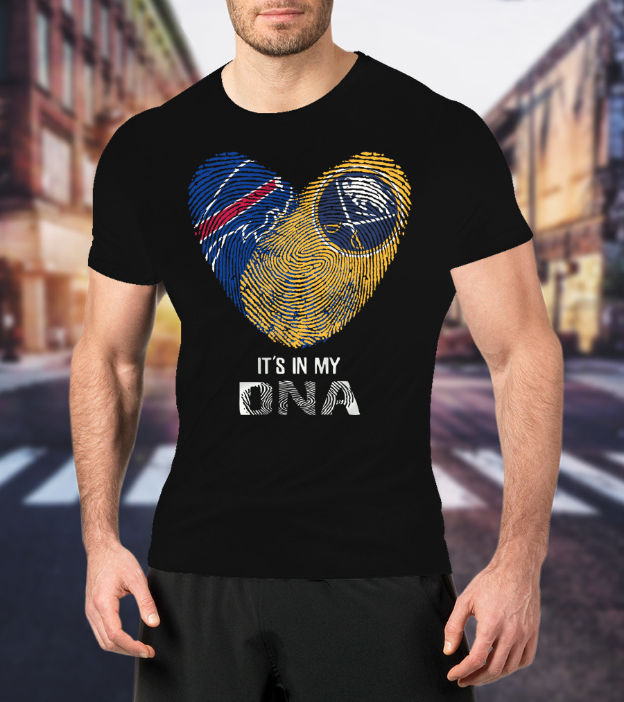 Bills Sabres Heart Fingerprint It's In My DNA T-Shirt