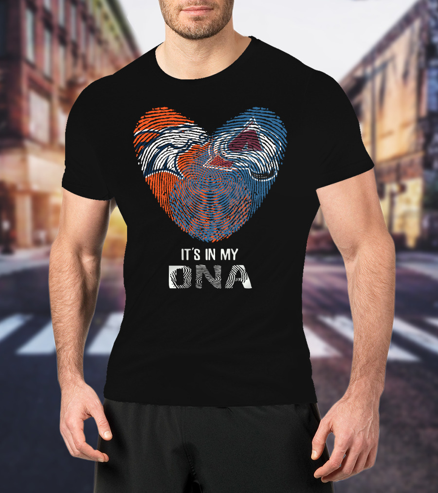 Broncos Avalanche It's In My DNA Fingerprint Heart T-Shirt