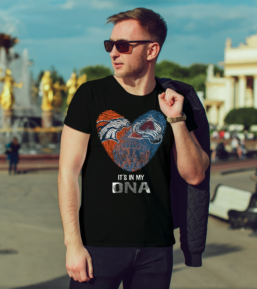 Broncos Avalanche It's In My DNA Fingerprint Heart T-Shirt