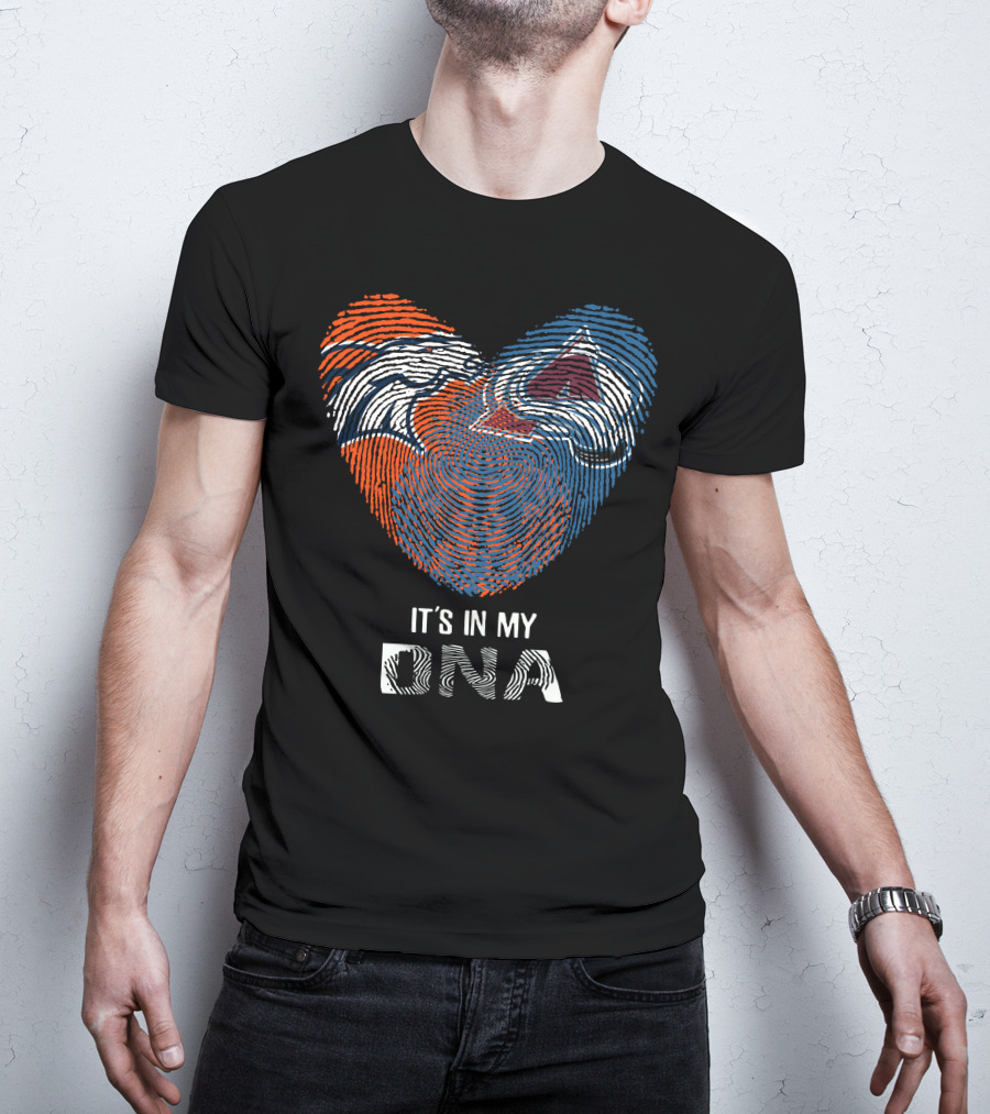 Broncos Avalanche It's In My DNA Fingerprint Heart T-Shirt