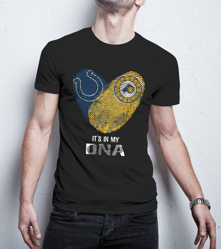 Colts Pacers It's In My Dna Heart Fingerprint Pride Indianapolis Fan T-Shirt
