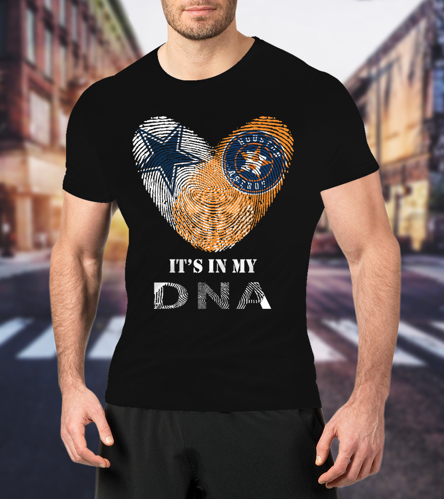 Cowboys Astros It's In My DNA Fingerprint T-Shirt