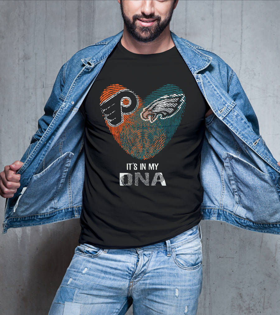 Philadelphia Eagles Flyers It's In My Dna Fingerprint T-Shirt