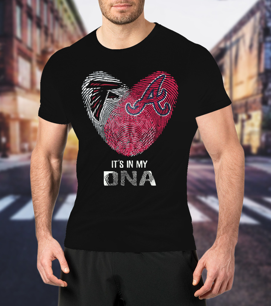 Falcons Braves It's In My DNA Fingerprint Heart T-Shirt