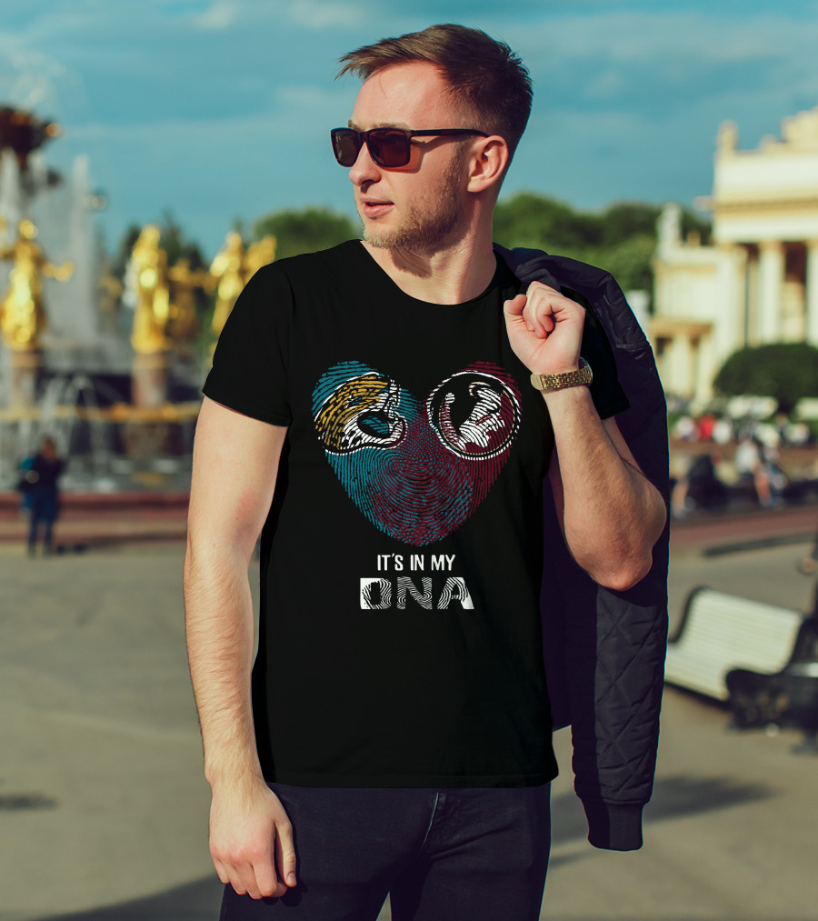 Jaguars Seminoles Heart Fingerprint It's In My DNA T-Shirt
