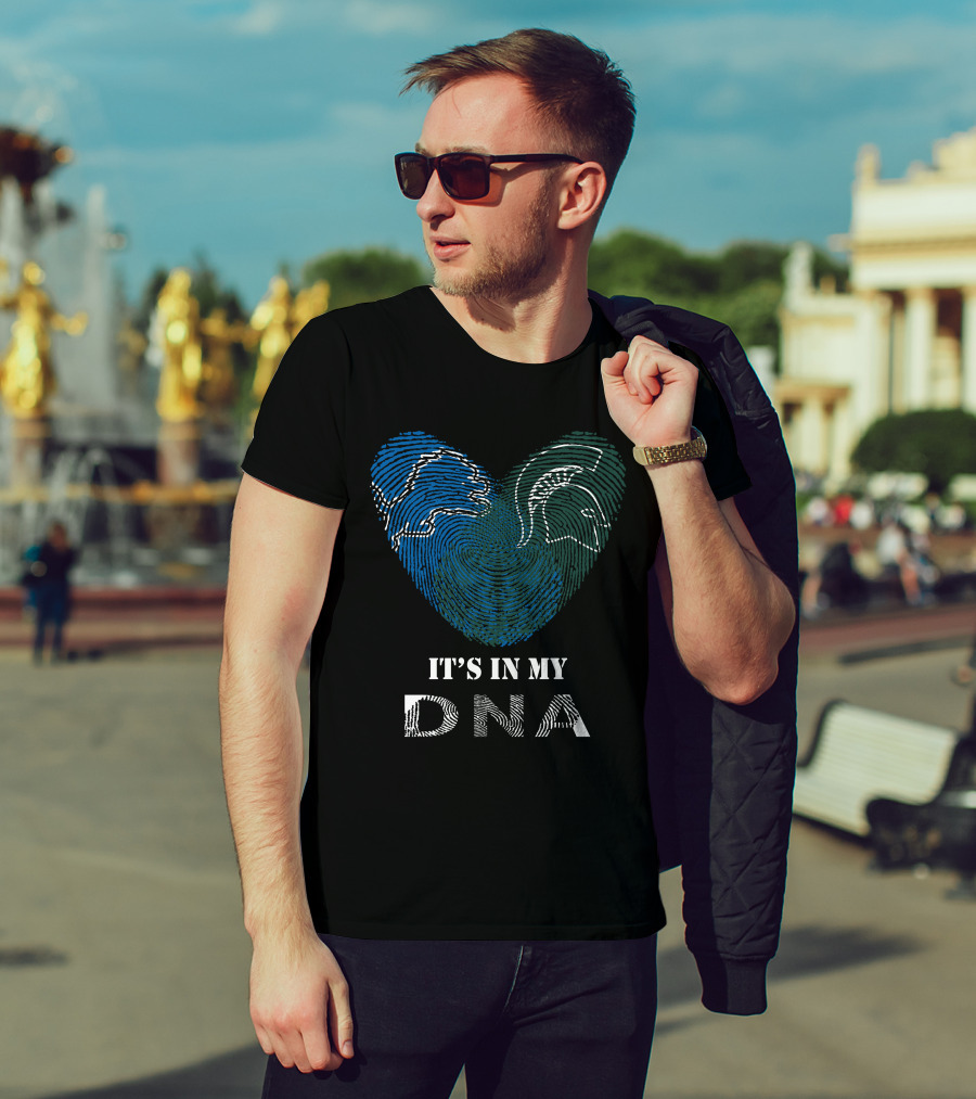 Lions Spartans Fingerprint Heart It's In My DNA T-Shirt