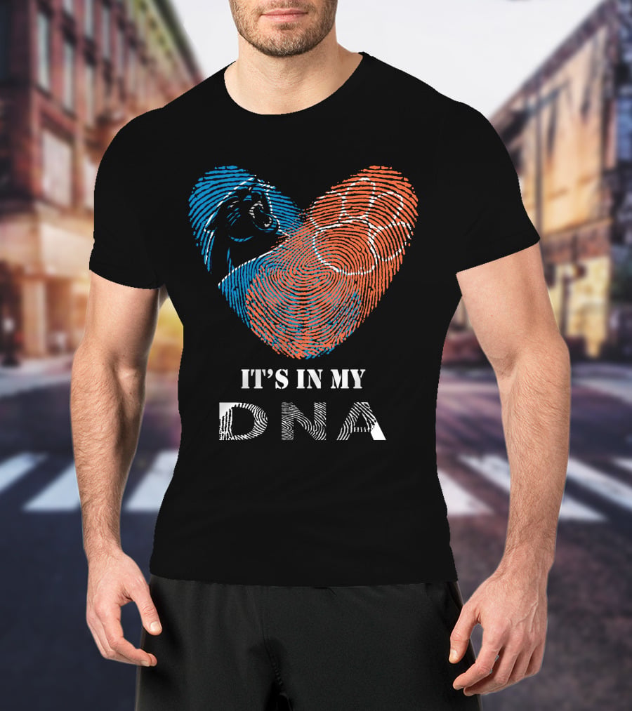 Panthers Clemson Tigers Heart Fingerprint Paw It's In My Dna T-Shirt
