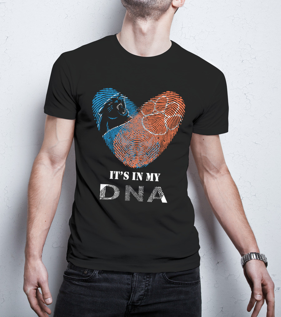 Panthers Clemson Tigers Heart Fingerprint Paw It's In My Dna T-Shirt