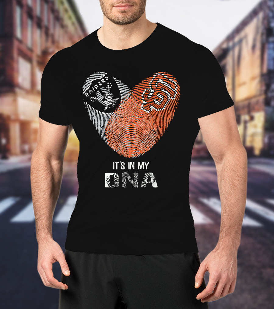 Raiders Giants It's In My DNA Fingerprint T-Shirt