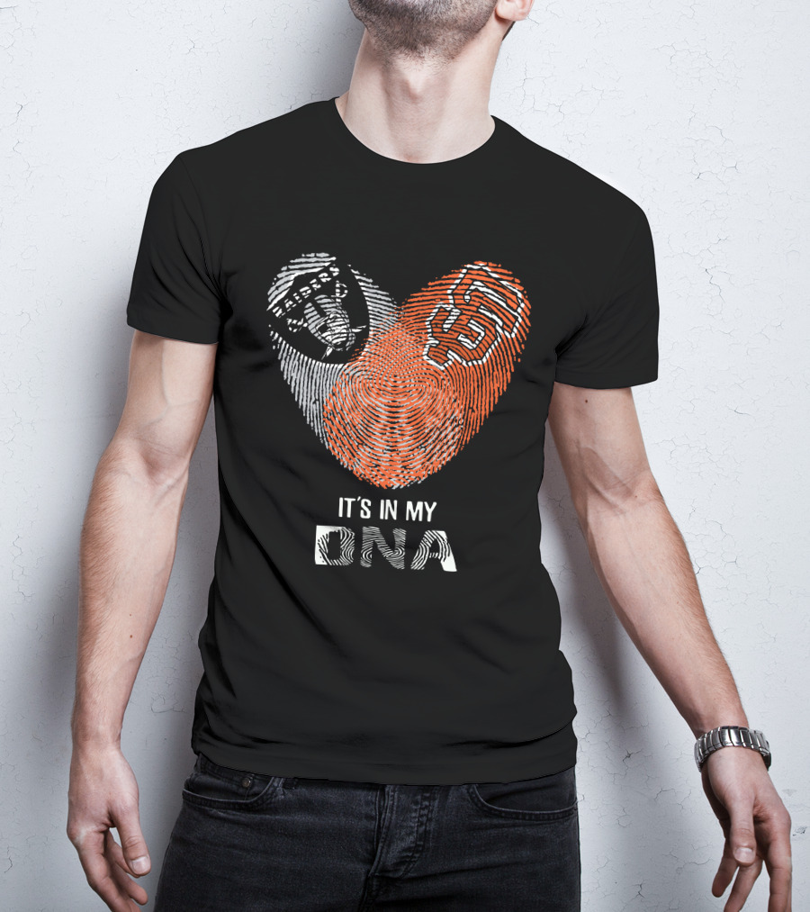 Raiders Giants It's In My DNA Fingerprint T-Shirt