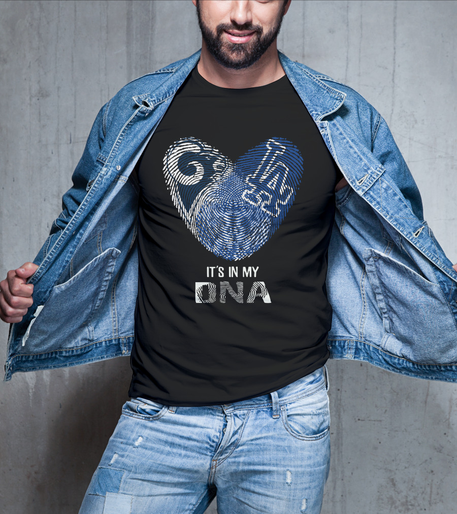 Rams Dodgers It's In My DNA Fingerprint Heart T-Shirt