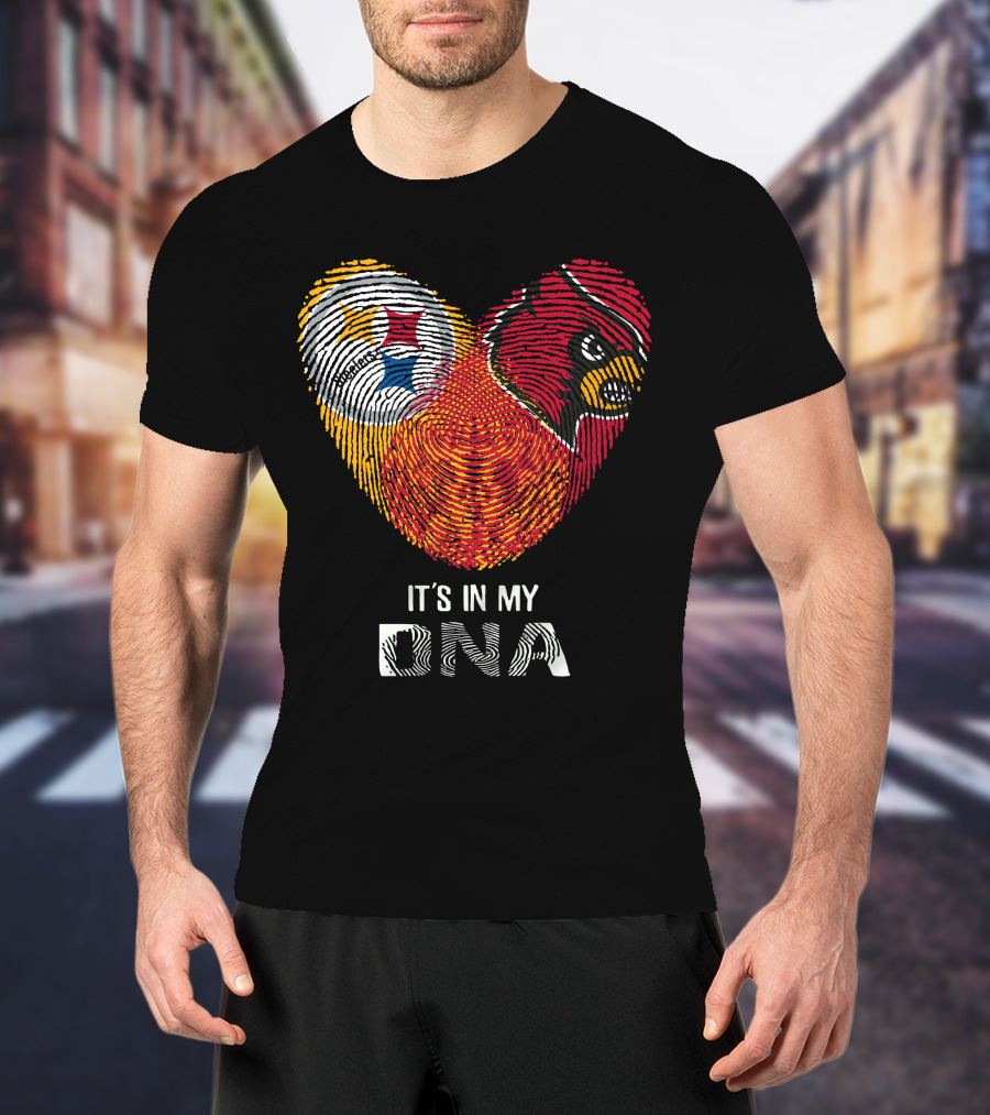 Steelers Cardinals It's In My DNA Fingerprint Heart T-Shirt